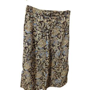 CJ Banks Skirt Size 8 A-line Blue Brown Modest Womens Christopher